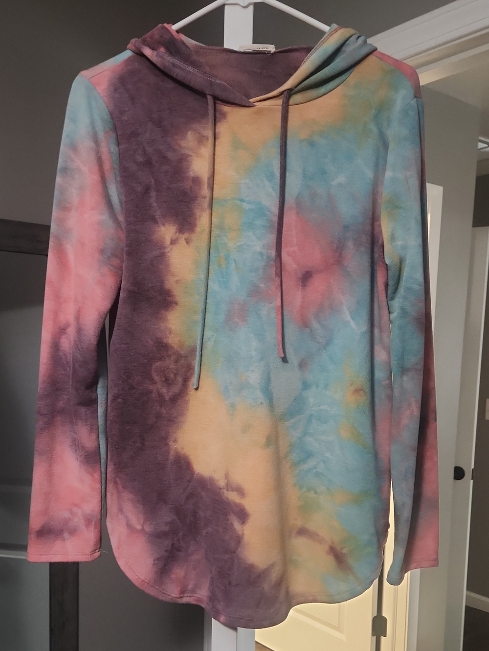 Tie-Dye Hooded Women's Sweater - Multicolor